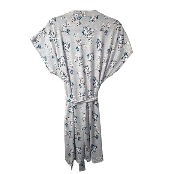 Nanette Lepore Floral Gray Wrap Tunic Top Medium - Picture 2 of 8